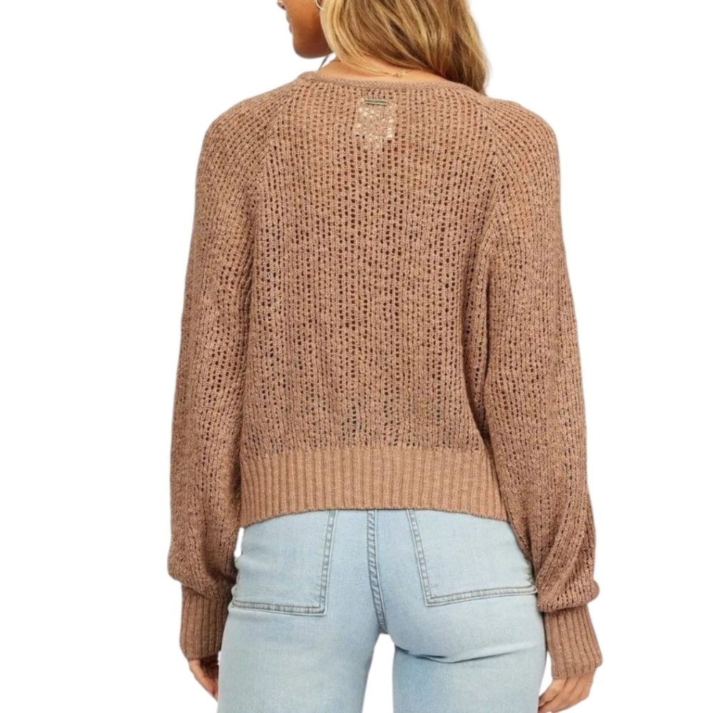 Billabong Tan Wide Knit Boxy SweaterBillabong Tan Wide Knit Boxy Sweater - Picture 4 of 8